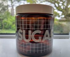 Vintage 1980s plaid sugar jar
