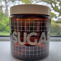 Vintage 1980s plaid sugar jar