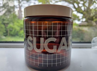 Vintage 1980s plaid sugar jar