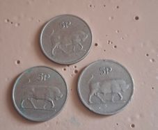 1970.71.78. irish 5p coins