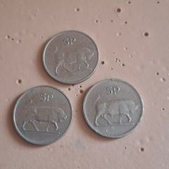 1970.71.78. irish 5p coins