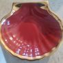 TRINKET  OR SOAP DISH This shell dish is shaped like a shell and handmade. It is made of high fired Burgundy clay in France and it has a long tradition in this manufacture. The clay is covered with a very hard glaze and this makes it resistant to scratche Image 2