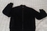superdry black teddy fleece jacket