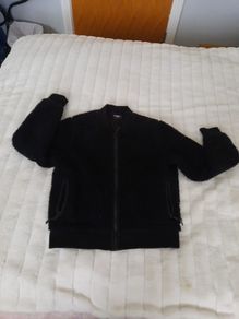 superdry black teddy fleece jacket