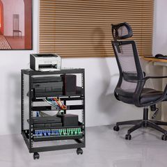 Open Frame Server Rack, 58.5-101.6cm/23-40 in Adjustable Depth, Free Standing or Wall Mount Network Server Rack