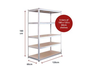 Shelving 180 x 120 x 60cm - 5 Layer Shelving Units