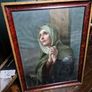Vintage 1934 large print Mater Dolorosa glass wood framed Image 3