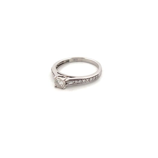 18kt White Gold Solitaire Diamond Ring