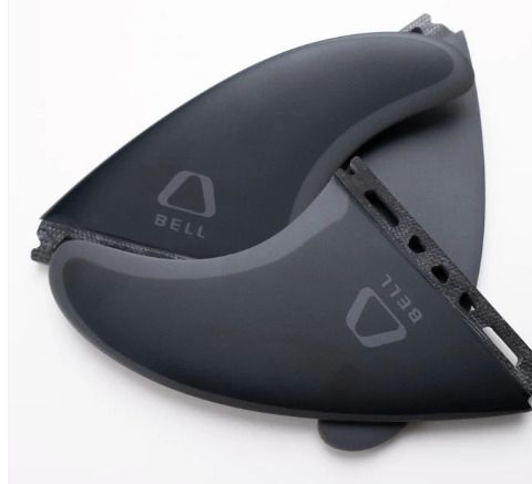 Bell Large Thruster Surfboard Fins Full Fibreglass Black Regular