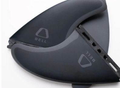 Bell Large Thruster Surfboard Fins Full Fibreglass Black Regular