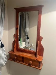 Bathroom mirror cabinet and towel rail
