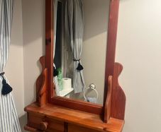 Bathroom mirror cabinet and towel rail