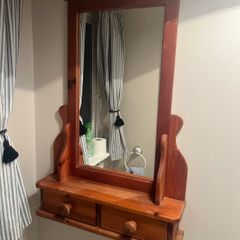 Bathroom mirror cabinet and towel rail