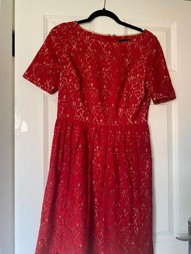 Beautiful red lace occasion wear dress - Adrianna Papell