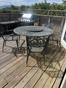Cast Iron Black Large Table & Chairs