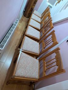 Set Of Six Contemporary Pine Dining Chairs