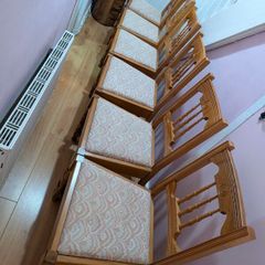 Set Of Six Contemporary Pine Dining Chairs
