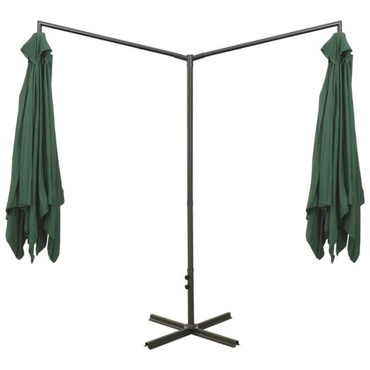 Double Parasol with Steel Pole Green 600x300 cm