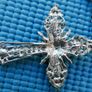 Vintage CRYSTAL  Cross & Chain - Necklace - Great Jewelry - Sparkly Crystal Image 4