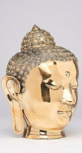 Buddha Head (25cm) - Polished Bronze