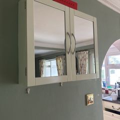 White mirrored bathroom cabinet