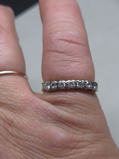 Vintage 9ct Gold Seven Stone Half Eternity Ring Size 61