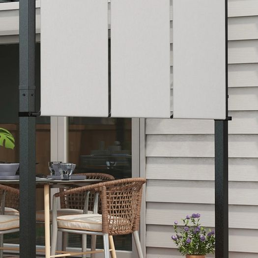 Pergola with 3 sliding canopies 3.5L x 3l x 2.35H m