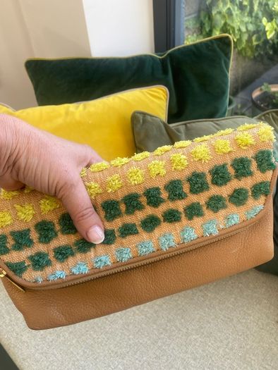 Fossil leather clutch bag. Unique sample bag