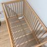 Oak Wooden Baby Cot and mattress Image 5