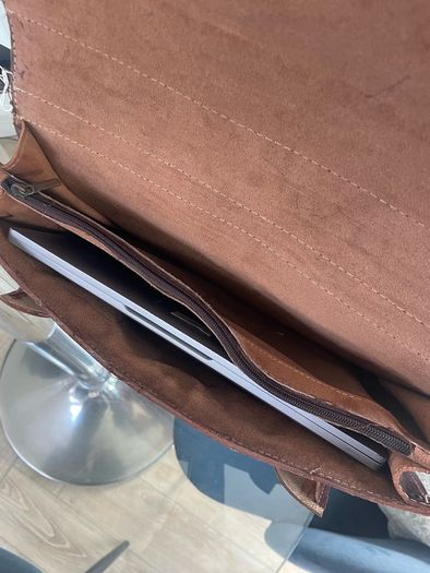 brown leather satchel