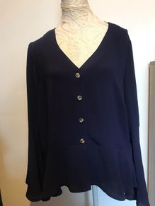 Annalisa navy blouse plus size - New with tags