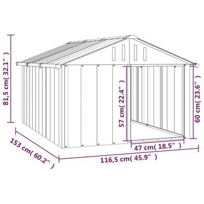 FREE EXPRESS SHIPPING Dog House Anthracite 116.5x153x81.5 cm Galvanised Steel