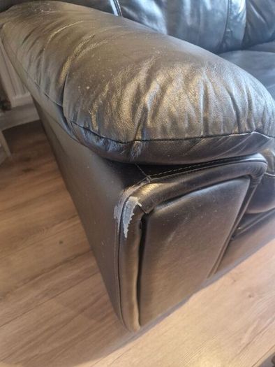Leather Couch and stool (pull out bed)