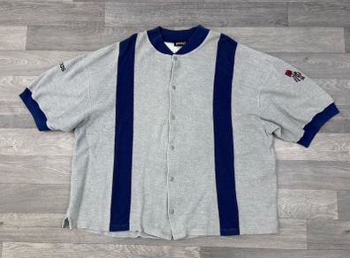 Rare Vintage 90s Adidas Streetball Button Up Fleece Top Sweatshirt Mens Large Oversized