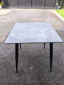 Dining Table with Gray Marble Effect