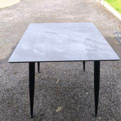 Dining Table with Gray Marble Effect