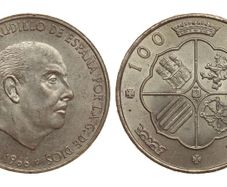 MS/UNCSpain Silver 100 Pesetas 1966 (67)