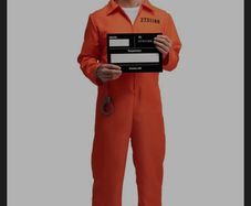 Halloween Orange Suit Convict Jumpsuit. size L