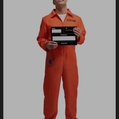 Halloween Orange Suit Convict Jumpsuit. size L