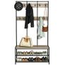 New XXL Metal Hall Tree Coat Hat Rack with Shoe Bench - FREE P&P Image 2