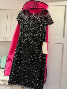 Adrianna Papell Black sequin & pearl midi dress