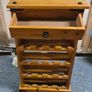 Solid Wooden Wine Rack Cabinet with Drawer and Glass Holders Image 3