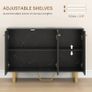Sideboard Storage Cabinet, Modern Storage Cupboard with Adjustable Shelves and Metal Legs for Living Room, Kitchen, Dining Room, Entryway, Black Marble Tone Image 5