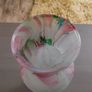 Glass Colorful Drip Vase 24 inches tall and companion piece 8 inches tall Image 3