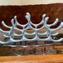 Vintage Aluminium Table Top Metal Wine Rack Organic Abstract 20th Century Design Image 8