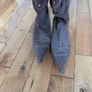 New York vintage cowboy boot tan suede .  Size 6 Image 4
