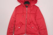Topshop Bright Red Puffer Jacket Hooded 8UK/36EU