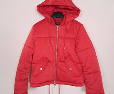 Topshop Bright Red Puffer Jacket Hooded 8UK/36EU
