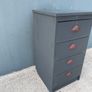 Vintage 4-Drawer Bedside Chest - Farrow & Ball Railings Image 6