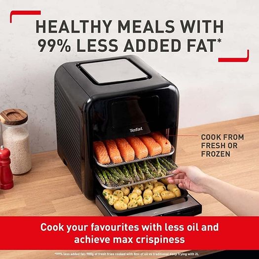 EasyFry 9-in-1, 11L Air Fryer Oven, Grill and Rotisserie 8 Programs inc Dehydrate, Roast, Bake and Toast Black FW501, 2000 W (FREE POSTAGE)